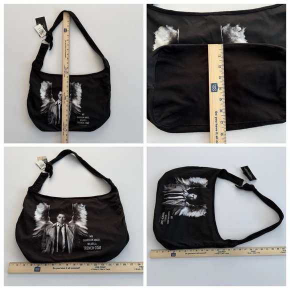 Hot Topic Bioworld Supernatural Castiel Angel Hobo Tote Shoulder Bag Purse RARE! - Picture 16 of 16